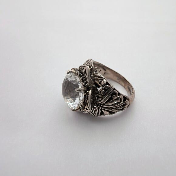 JARDA Sterling Silver Edwardian Revival Filigree Ring - Picture 3 of 8
